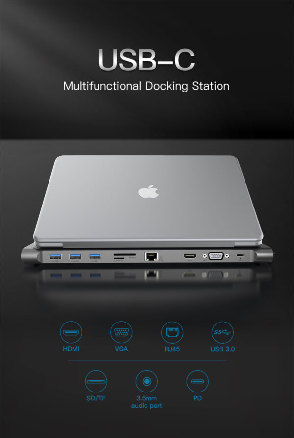 Vention Multi-function 10-in-1 USB-C Docking Station - Image 3