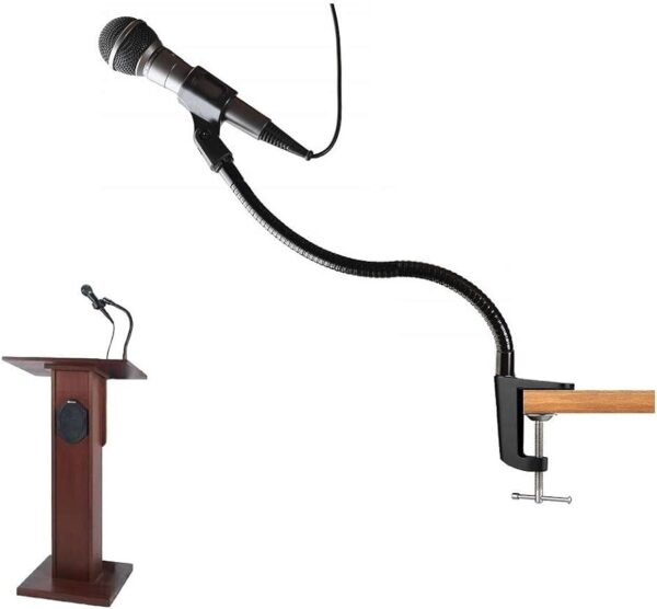 Podium Desk Mic Stand in Use