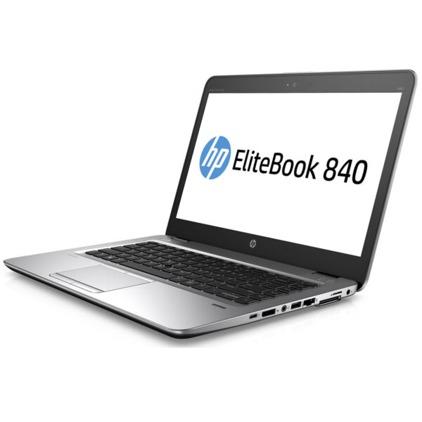 Front view of the HP EliteBook 840 G4 with Intel Core i5 7th Gen, 8GB RAM, 256GB SSD, and 14-inch HD display.