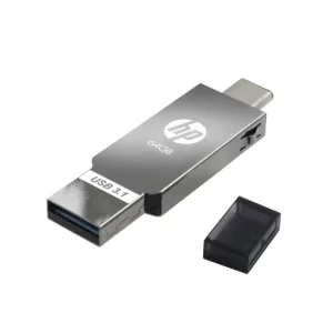 HP USB 3.1 X304M Type A + Type C Flash Drive – 64GBSteel