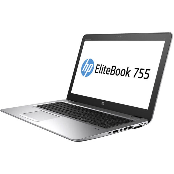 HP EliteBook 755 G4 with AMD A10-8730B APU, 8GB RAM, 128GB SSD, and 15.6-inch HD display.