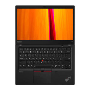 Lenovo ThinkPad 14s laptop with Core i7 processor, 8GB RAM, and 512GB SSD on a desk