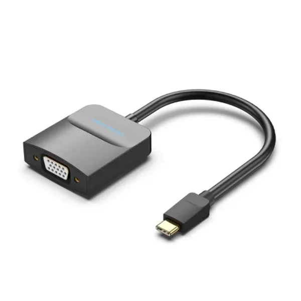 Vention Type-C to VGA Adapter 0.15M Black ABS Type.